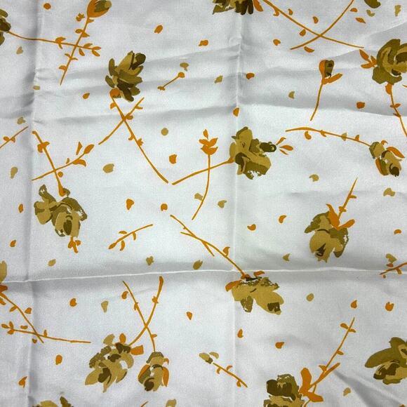 Vintage 70's Scarves by Vera Neumann Orange Brown Flower Square Floral Scarf - Picture 2 of 6